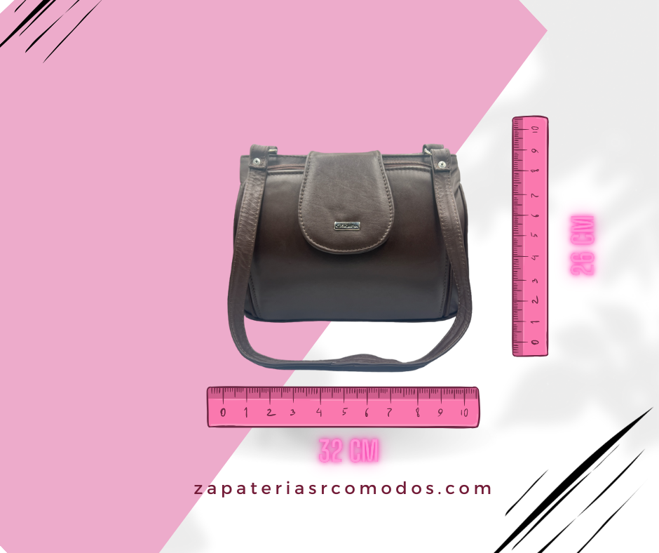 Bolsa para dama hecha en 100% piel natural con cierre de broche