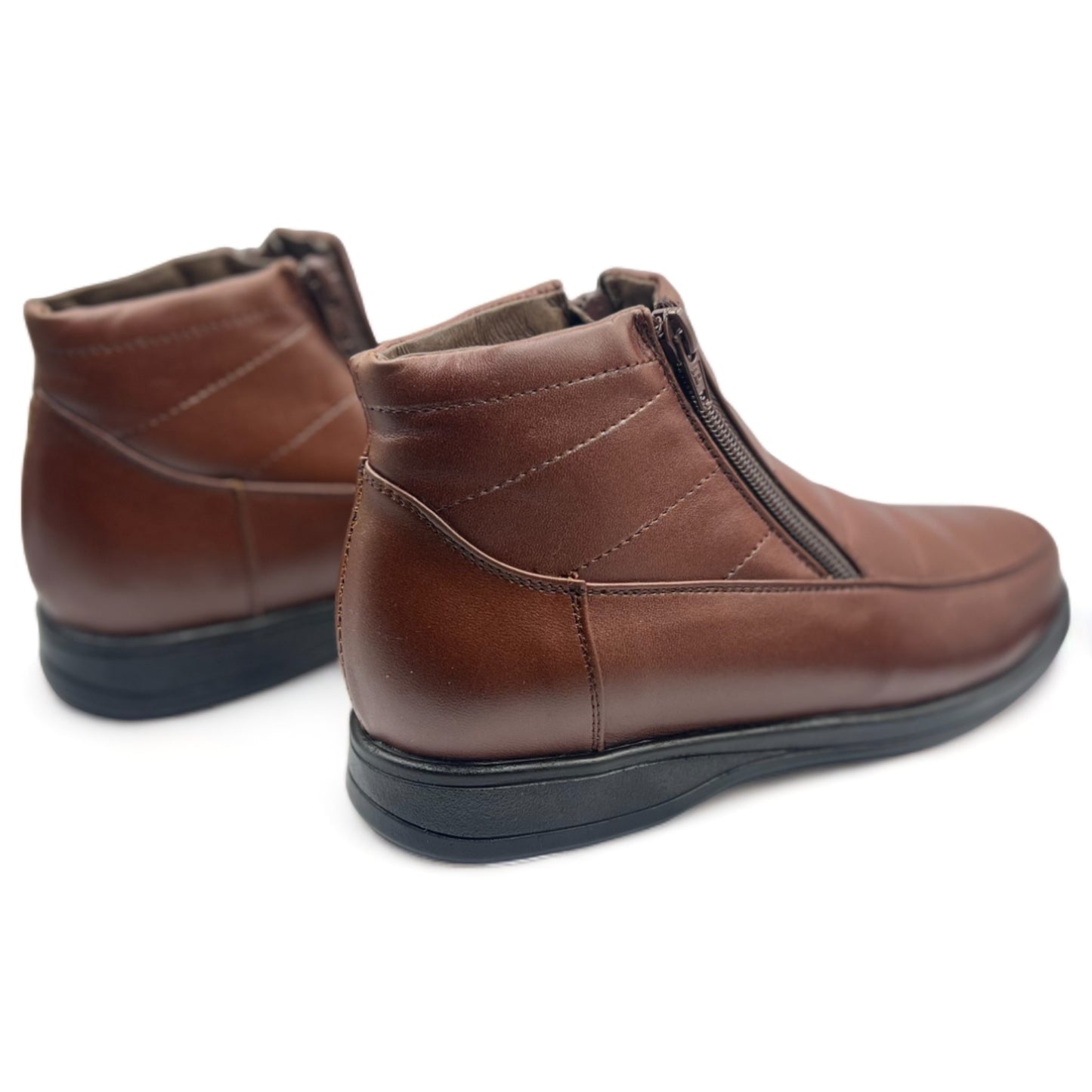 Botin de Confort para Dama hecho en piel con doble cierre y Suela Antideslizante - Comodidad y Estilo Todo el Día