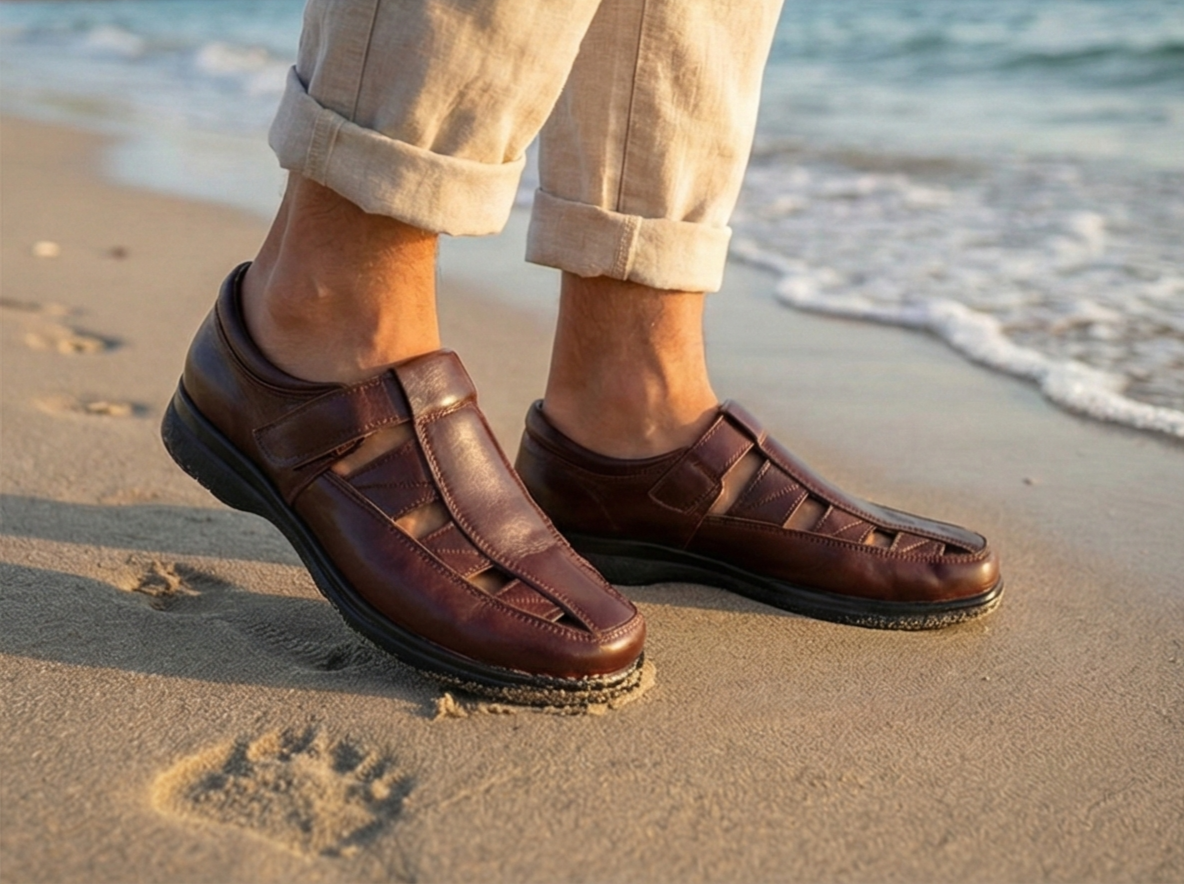 HUARACHE PARA PIE DIABETICO DE PIEL DE BORREGO MODELO 231