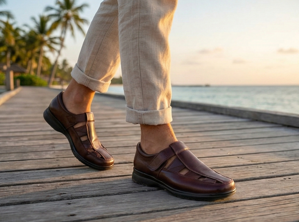 HUARACHE PARA PIE DIABETICO DE PIEL DE BORREGO MODELO 231