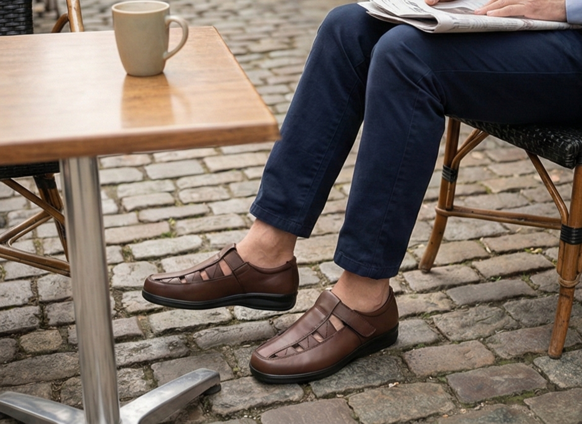 HUARACHE PARA PIE DIABETICO DE PIEL DE BORREGO MODELO 231