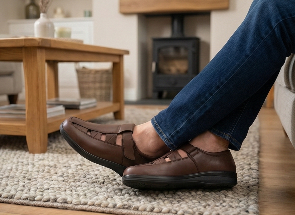 HUARACHE PARA PIE DIABETICO DE PIEL DE BORREGO MODELO 231