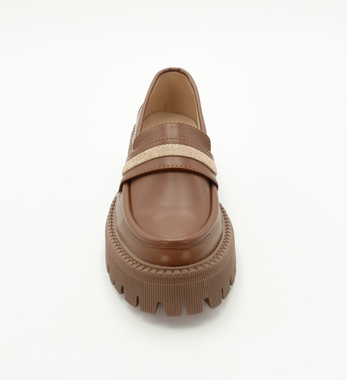 Mocasines Chunky con Plataforma y Detalles Brillantes