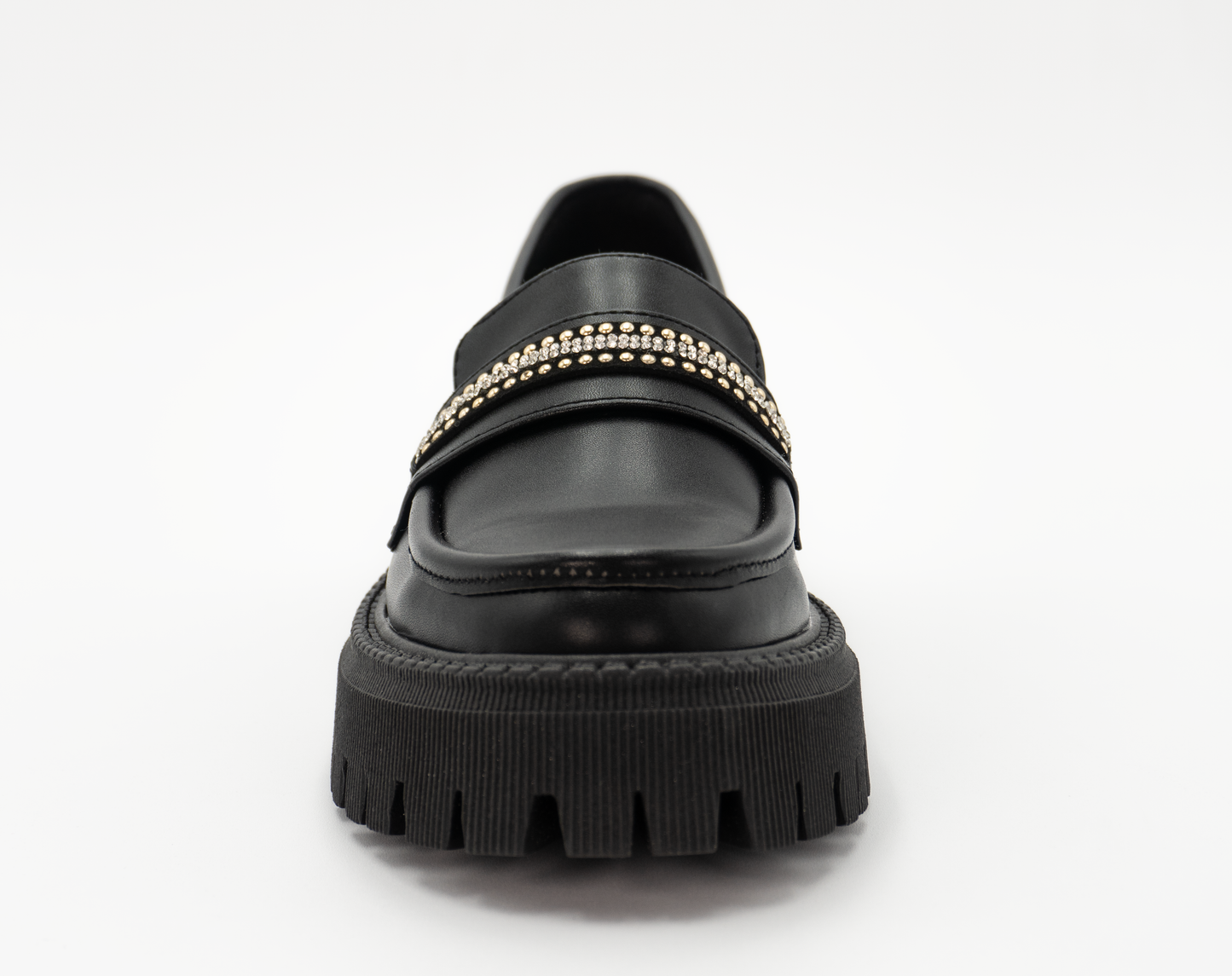 Mocasines Chunky con Plataforma y Detalles Brillantes