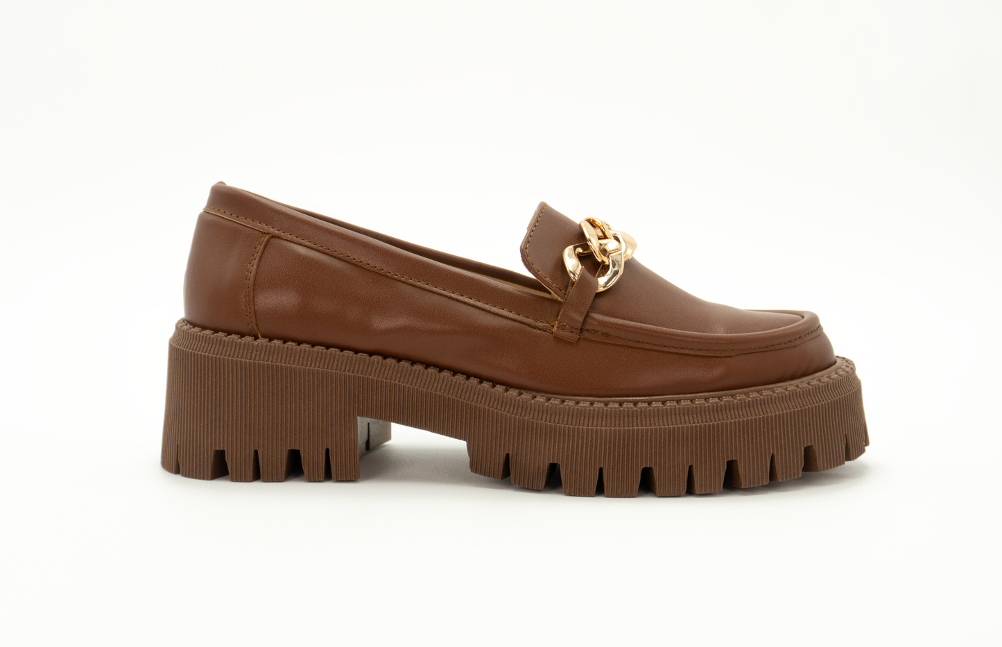 Mocasines Chunky de Plataforma con Cadena Dorada