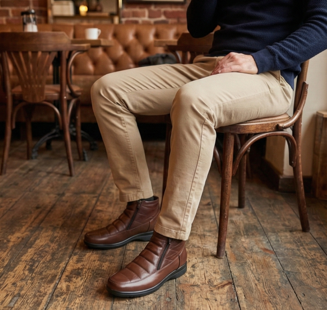 BOTIN PARA PIE DIABETICO EN PIEL DE BORREGO MODELO 850